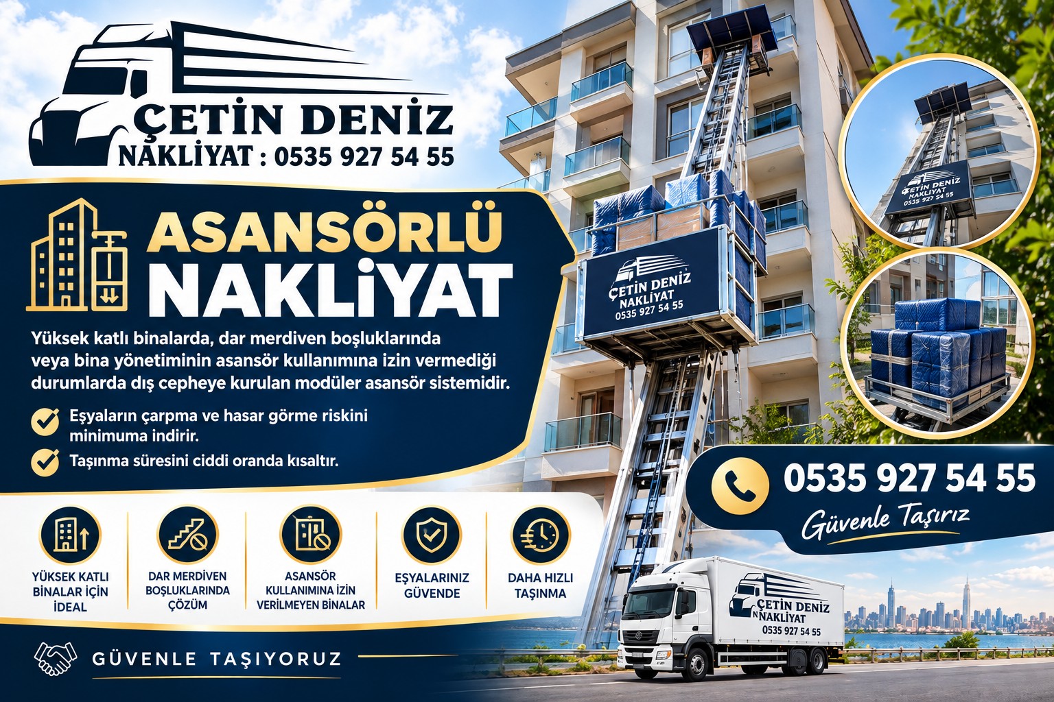 Çetin Deniz Nakliyat — Asansörlü nakliyat